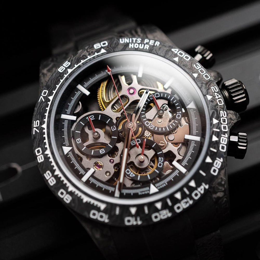 Carbon Fiber Skeleton Chronograph - Watch Mod Lab