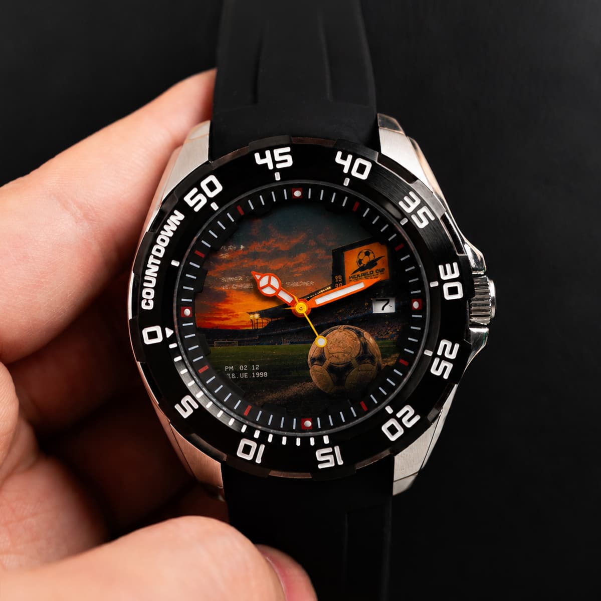 Court Sunset Art Dial Black Bezel Automatic Watch - Watch Mod Lab