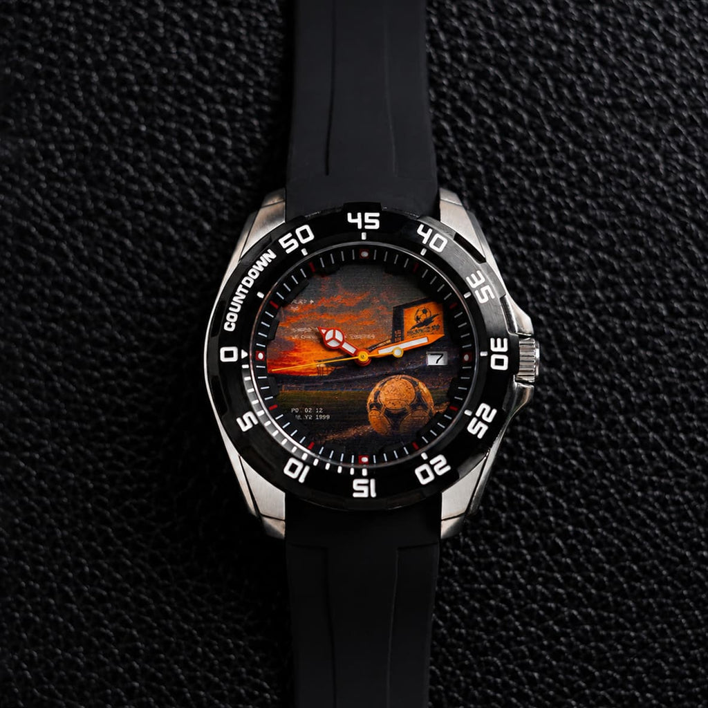 Court Sunset Art Dial Black Bezel Automatic Watch - Watch Mod Lab
