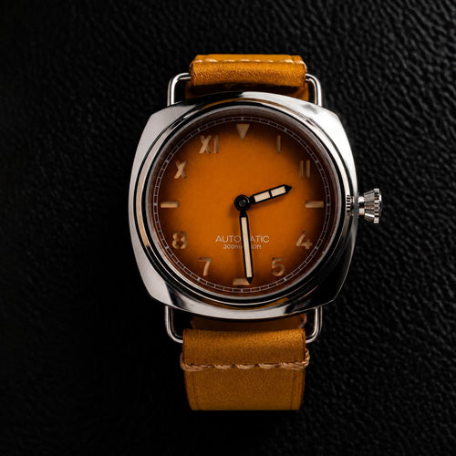 Cushion Case Orange Dial Vintage Dive Automatic Watch - Watch Mod Lab