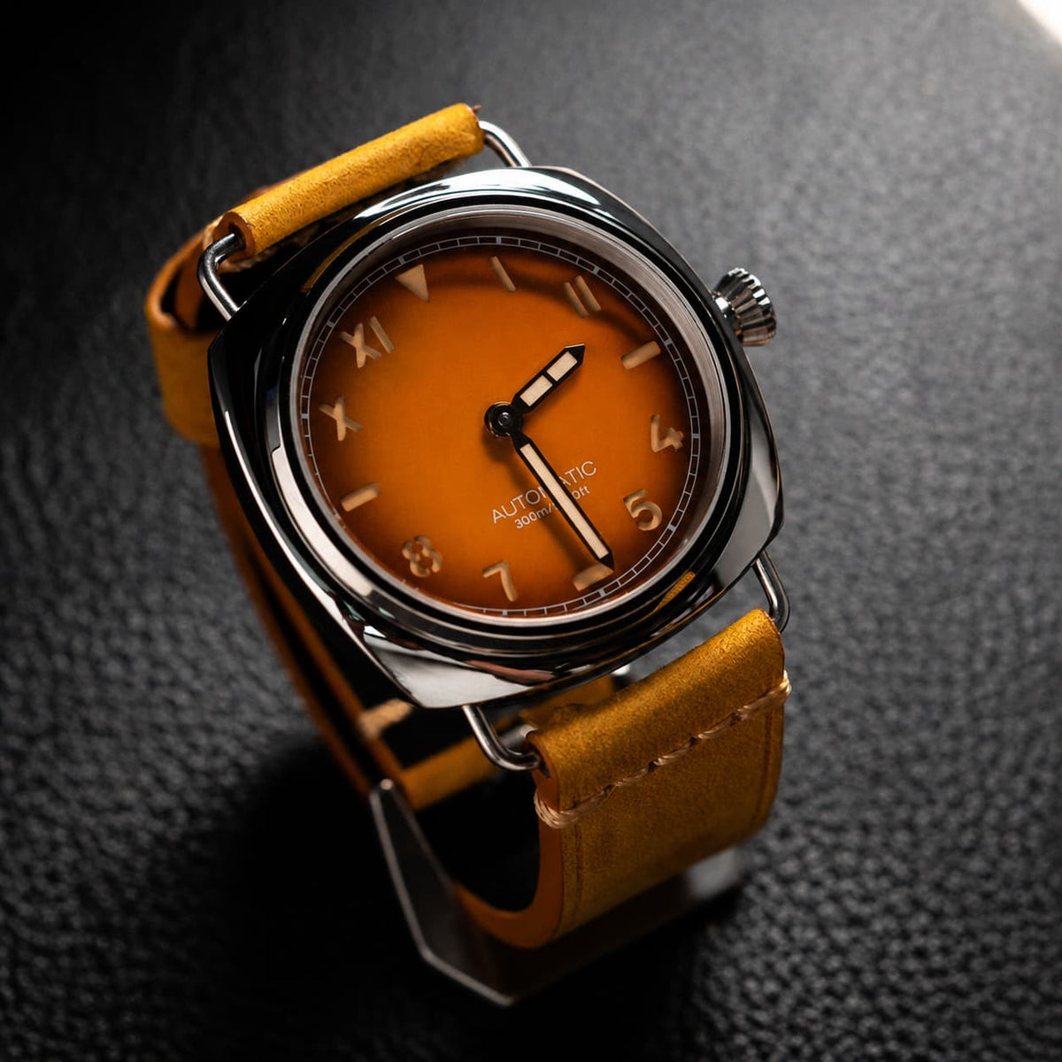 Cushion Case Orange Dial Vintage Dive Automatic Watch - Watch Mod Lab