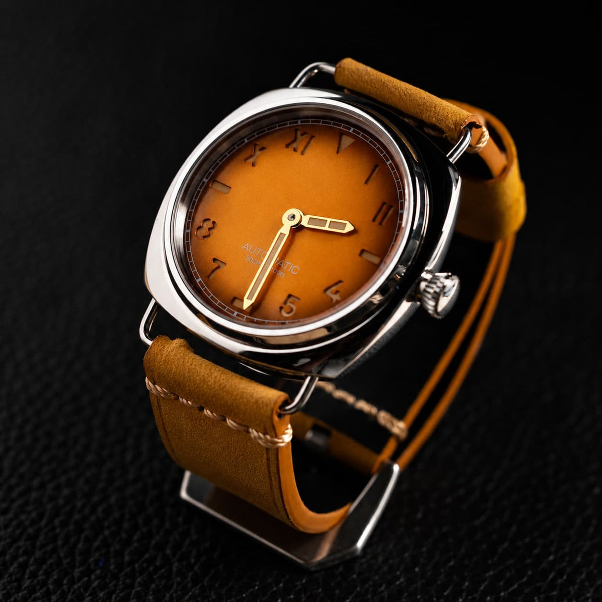 Cushion Case Orange Dial Vintage Dive Automatic Watch - Watch Mod Lab