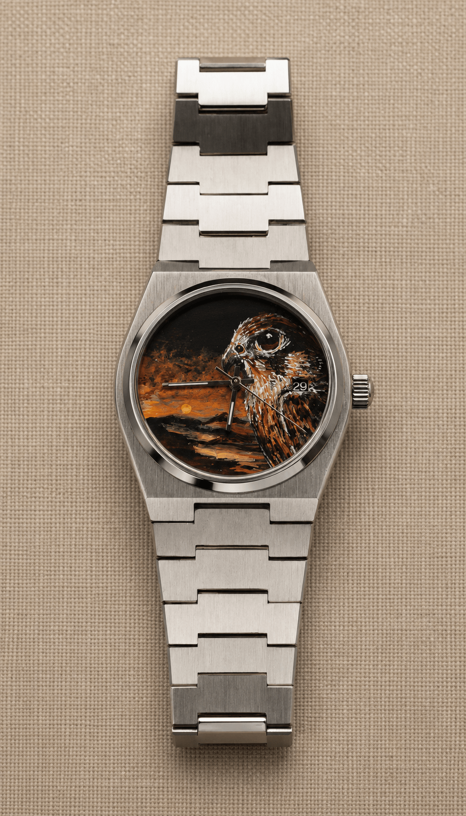 Desert Falcon — Hand-Painted Automatic Watch - Watch Mod Lab