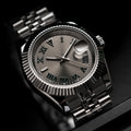 Grey Dial Green Roman Bezel Automatic Watch - Watch Mod Lab