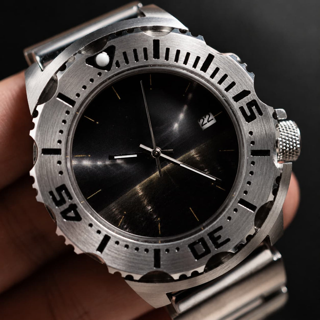 Hardcore Tool Style Black Dial Dive Steel Bracelet Automatic Watch - Watch Mod Lab