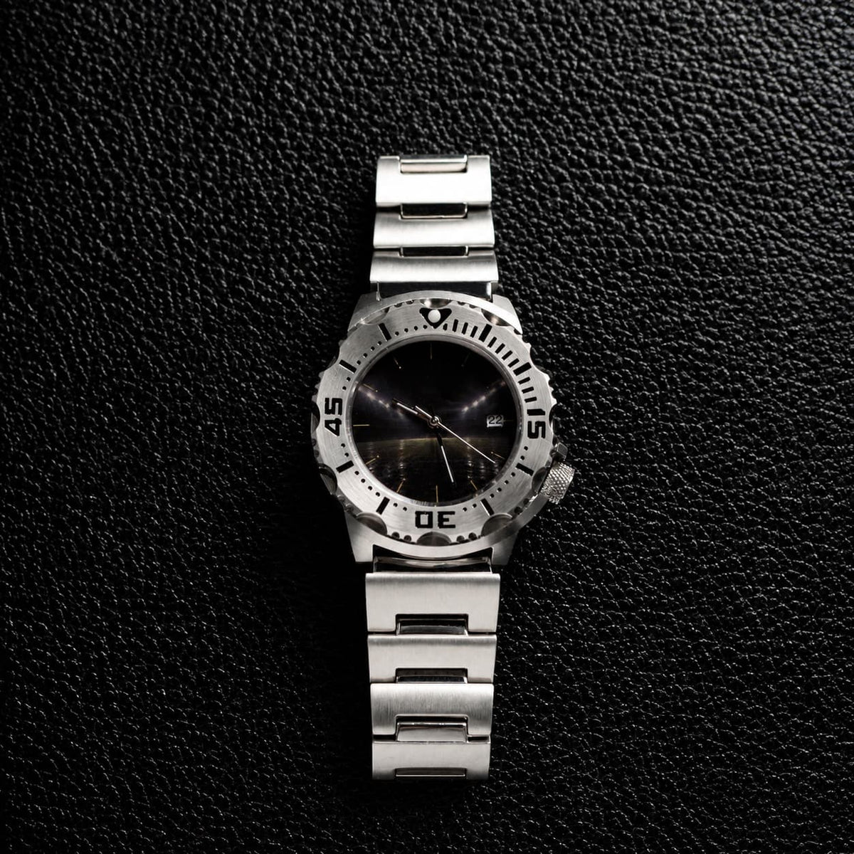 Hardcore Tool Style Black Dial Dive Steel Bracelet Automatic Watch - Watch Mod Lab
