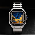 Square Screw Bezel Van Gogh Art Dial Automatic Watch - Watch Mod Lab